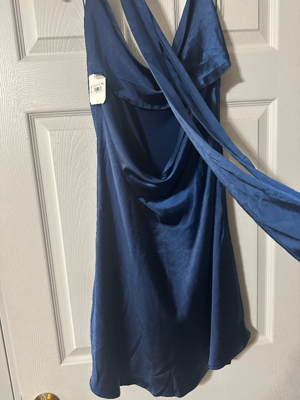 Blue satin dress